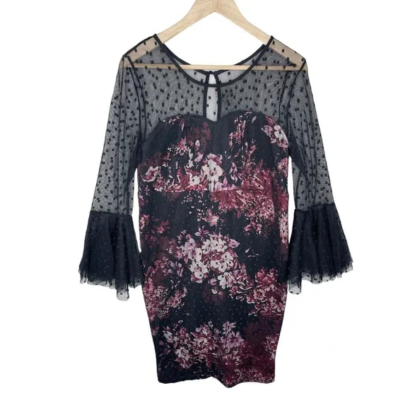 knee length dresses for ladies Mock-Neck Lace Dress